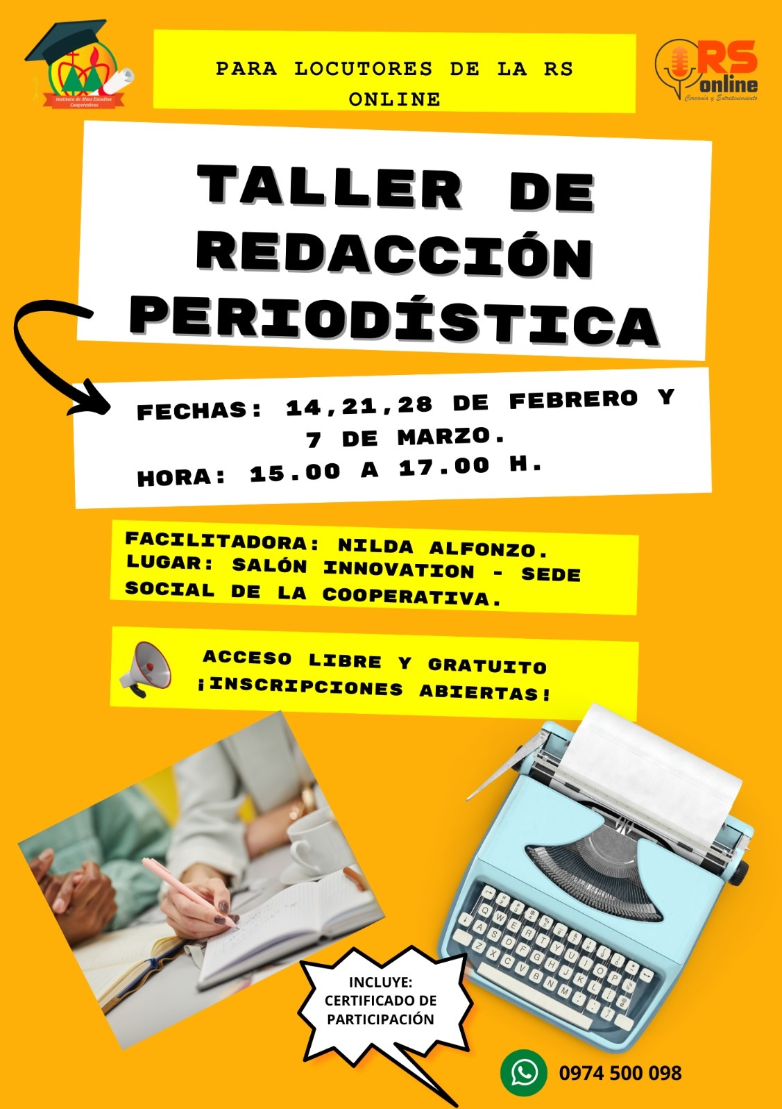 TALLER DE REDACCIÓN PERIODÍSTICA